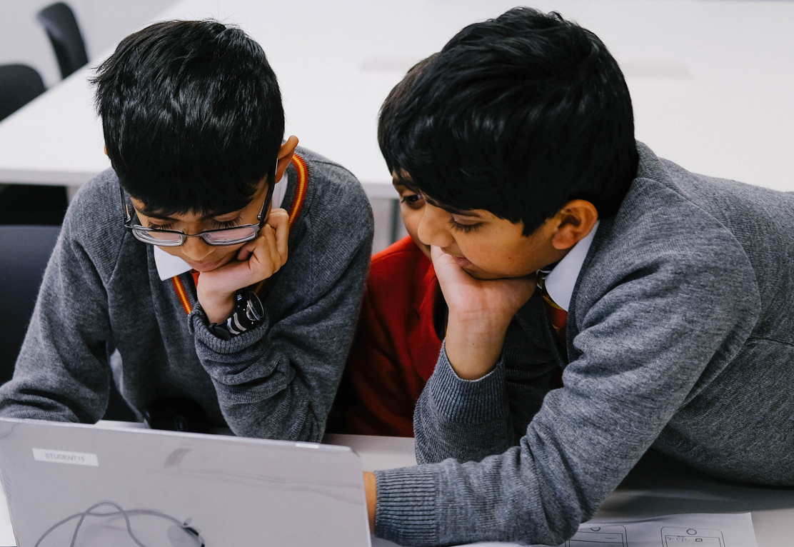 Students using Marvel on desktop